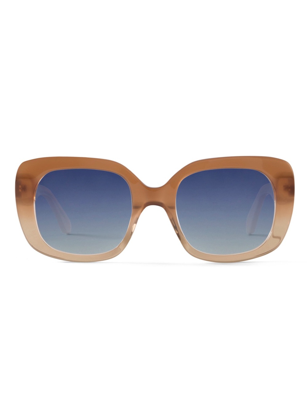 Anthro Oversized Square Sunglasses - Brown Frame & Blue Lenses